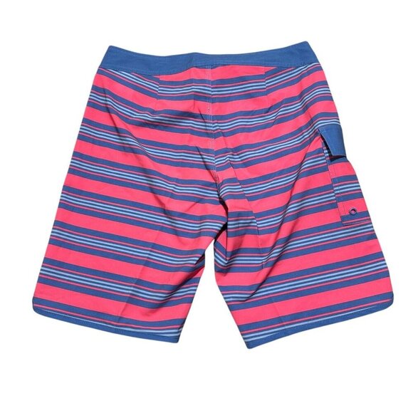 RVCA‎ Mens Size 29 Retro Pink Blue Striped Stretch 20” Board Shorts Swim NWT - Picture 7 of 13